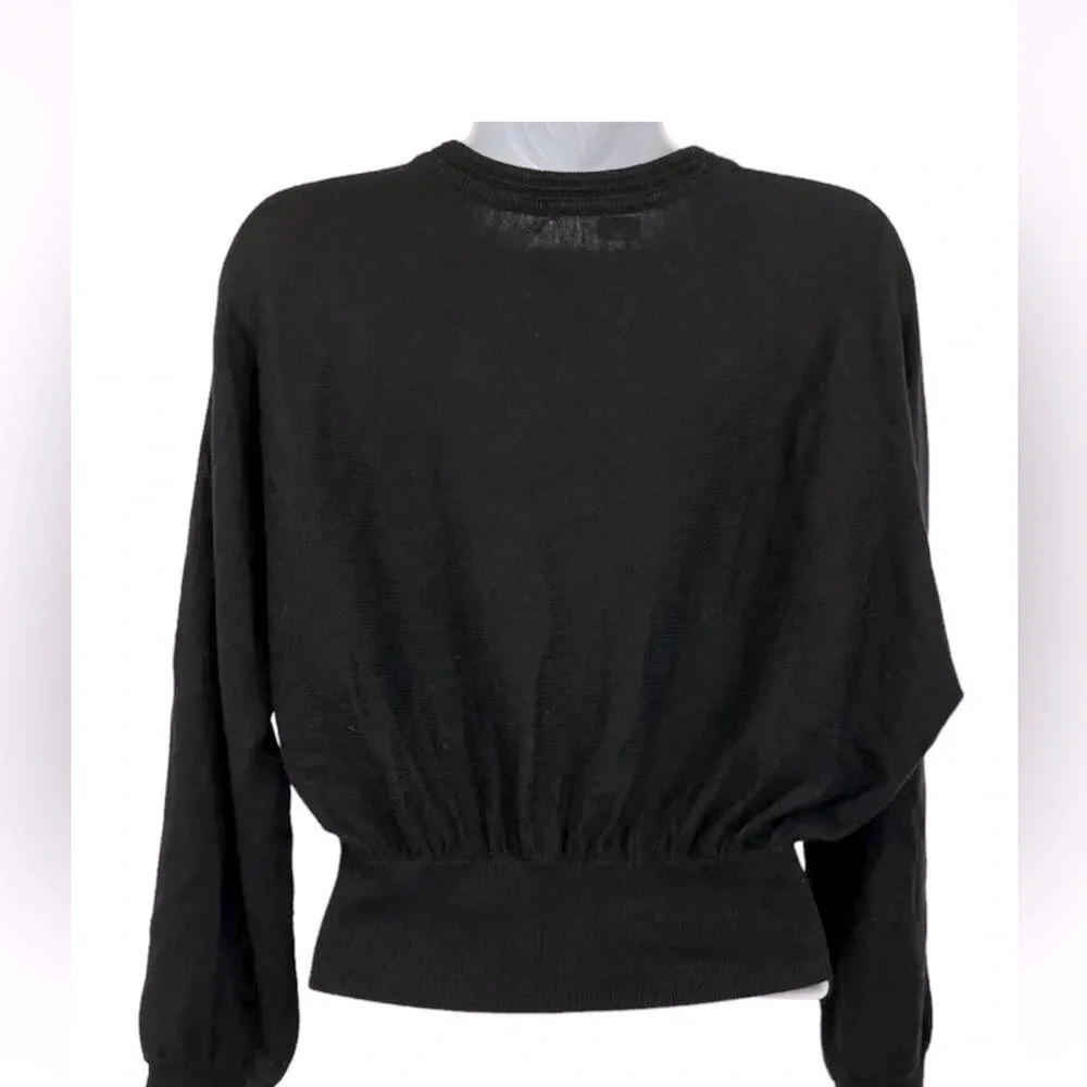 Revolve Lovers + Friends Black Wool Blend Knit Dolman‎ Sleeve Sweater Size Large